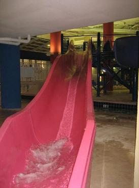 Dunes Village Resort Water Slides in the Water Park that is located on the first floor of Dunes Village in Myrtle Beach - Simply take one of the high speed elevators to the first floor and you are only steps away from the Largest indoor water park in all of Myrtle Beach SC